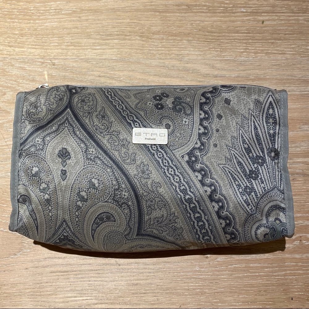 Etro Grey Cosmetic Travel Bag Case